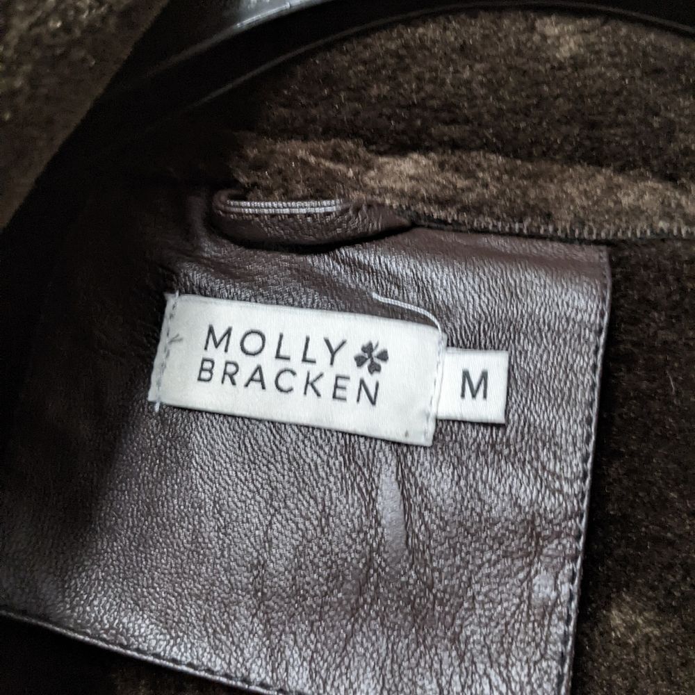 NWOT MOLLY BRACKEN Faux Leather Shearling Lined Moto Jacket M - Picture 5 of 8